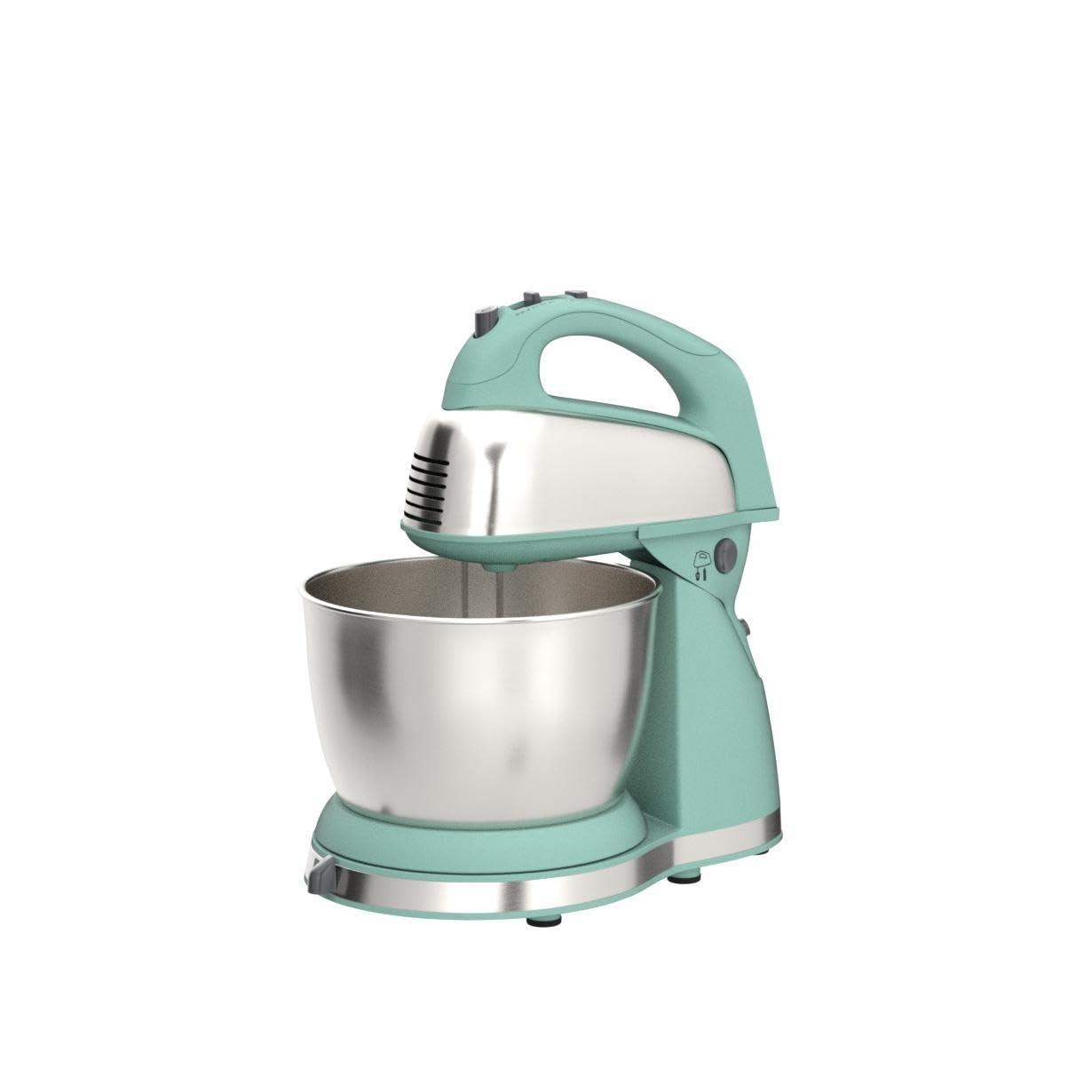 Hamilton Beach Classic Stand Mixer, 4 Quart, Aqua Blue with Accessories
