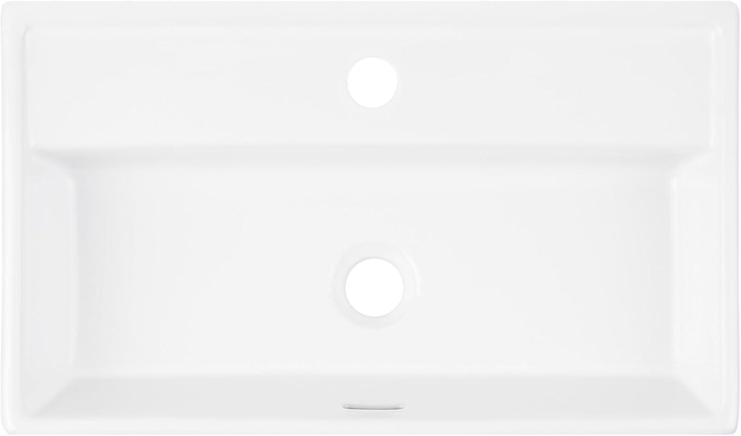 Signature Hardware 484632 22" Kaisy White Porcelain Rectangular Wall Mount Bathroom Sink with Overflow
