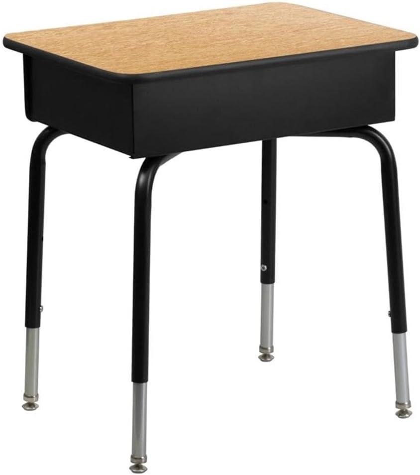 Flash Furniture Goddard Height-Adjustable Open Front Student Desk with Metal Book Box