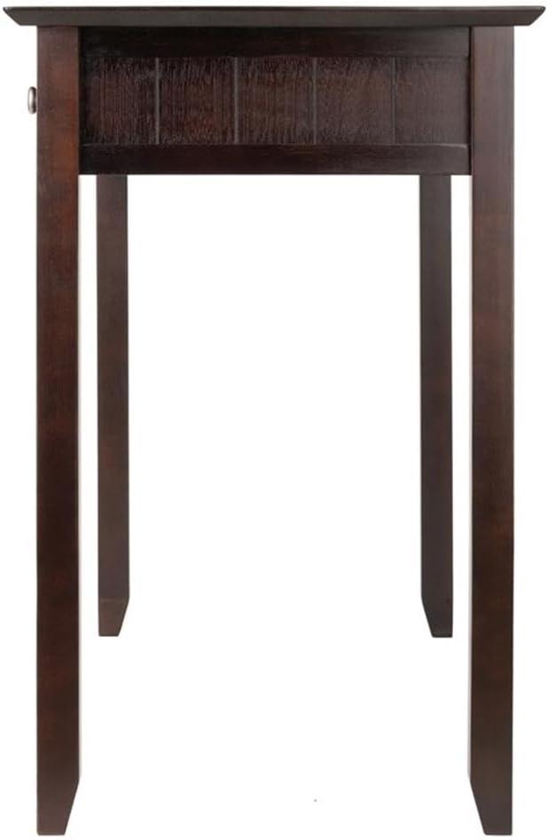 Burke Writing Desk Coffee Finish - Winsome: Mid-Century Modern, Wood Frame, No Storage