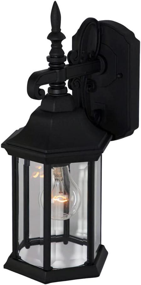 Black Cast Aluminum 14.25" Outdoor Wall Lantern with Clear Glass