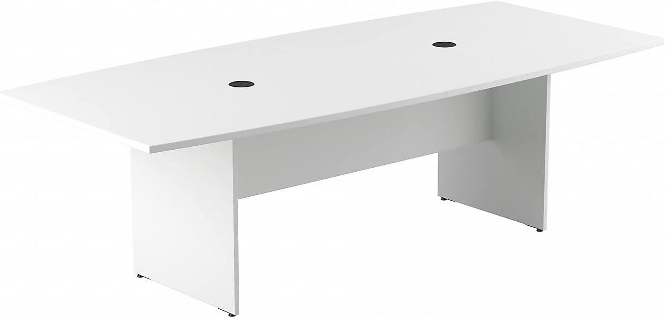 BBF 96W x 42D Boat Shaped Conference Table with Wood Base