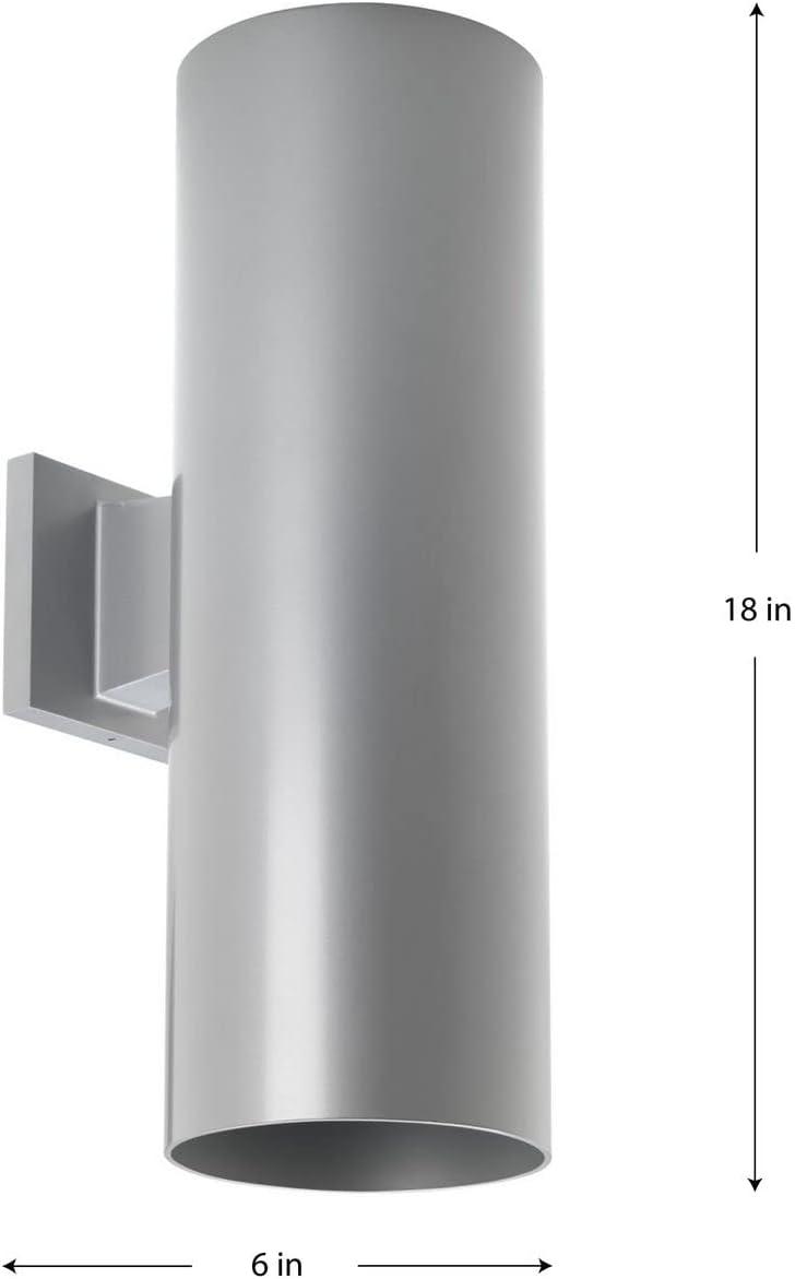 Progress Lighting, Cylinders Collection, 2-Light Wall Light, Metallic Gray, Aluminum, Antique Bronze Shade