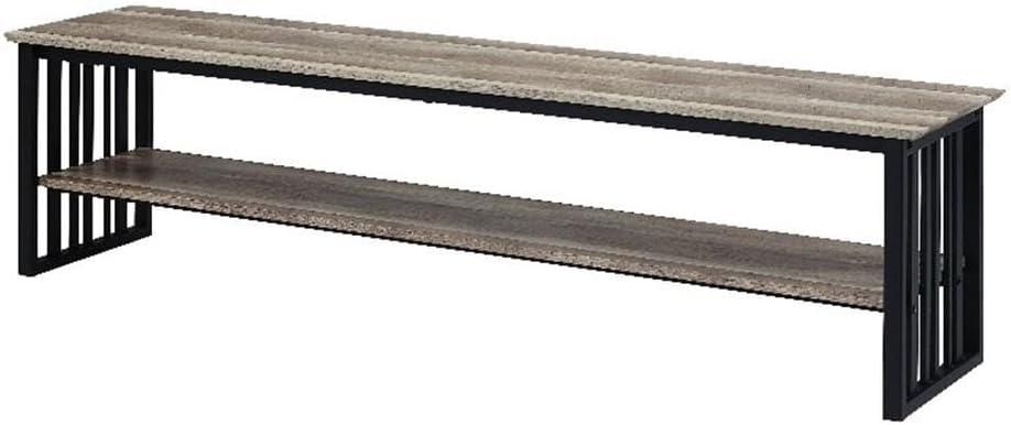 70" Zudora Tv Stand and Console Oak and Sandy Black Finish - Acme Furniture