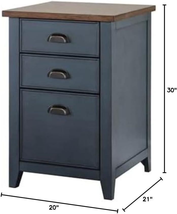 Farmhouse Three Drawer Wood File Cabinet - Martin Furniture