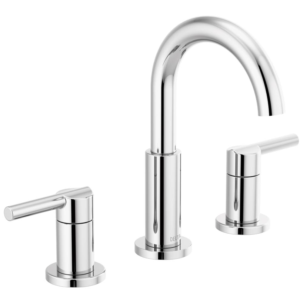 Nicoli Widespread Bathroom Faucet 3 Hole, 2-handle Bathroom Sink Faucet with Drain Assembly