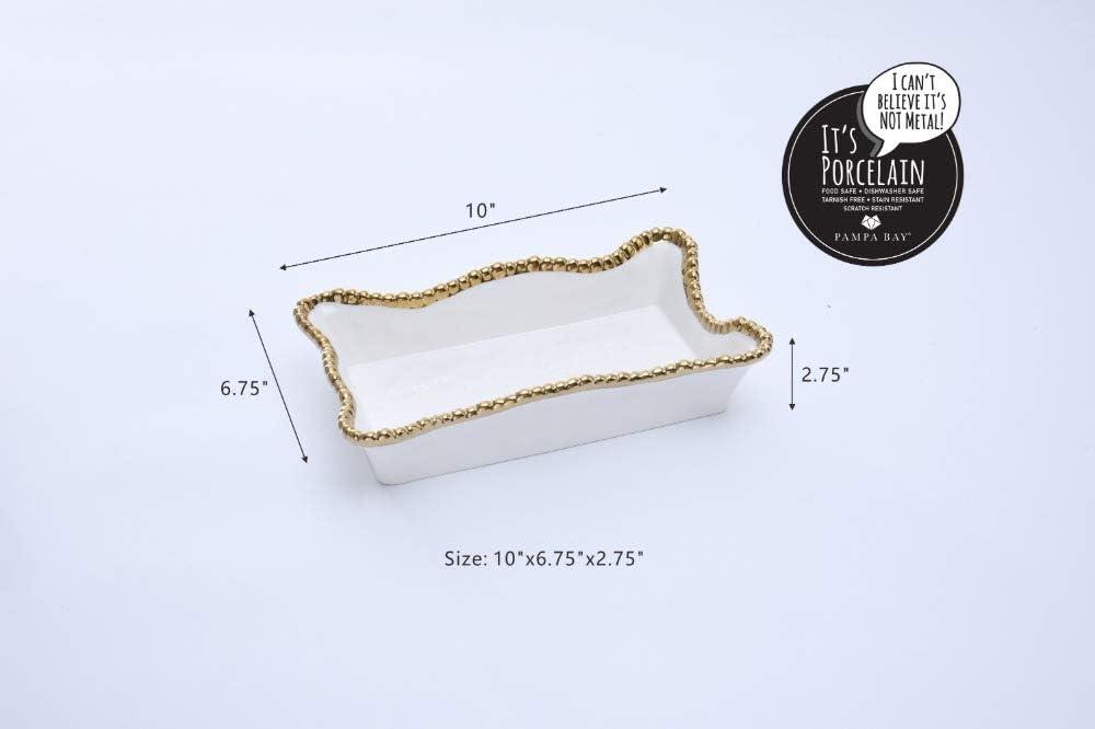 Golden Salerno Porcelain Dinner Napkin/Guest Towel Holder