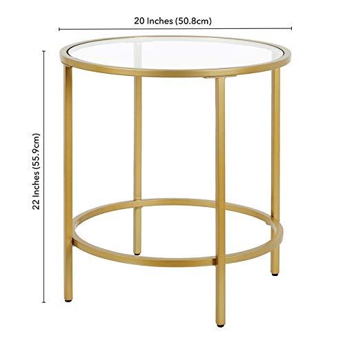 Evelyn&Zoe Sivil 20" Wide Round Side Table, Satin Nickel