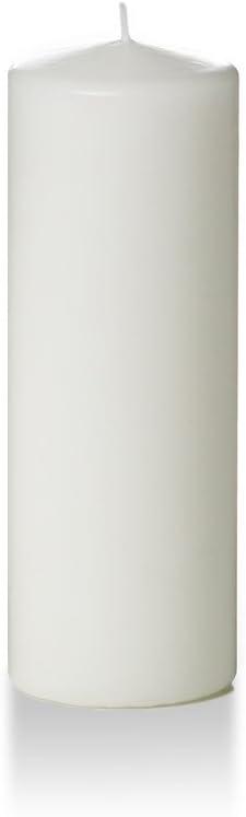 White 3" x 8" Dripless Unscented Pillar Candles, 3 Pack