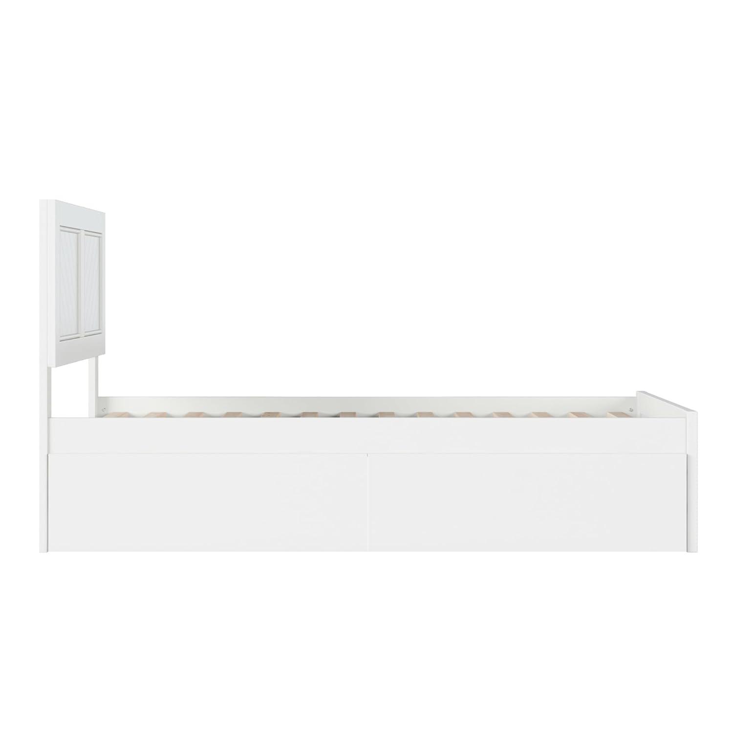 AFI Canyon White Solid Wood Platform Bed with Matching Footboard & Storage Drawers, King