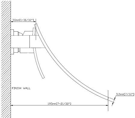 Wall Mount Bathroom Vanity Faucet, Waterfall Bathroom Faucet, Lavatory Faucet