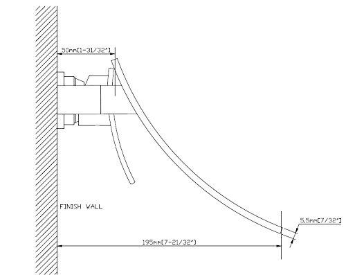 Wall Mount Bathroom Vanity Faucet, Waterfall Bathroom Faucet, Lavatory Faucet