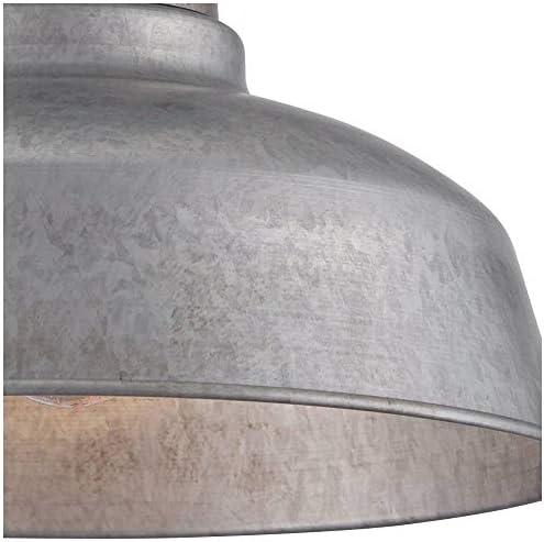 John Timberland Urban Barn Rustic Industrial Farmhouse Semi Flush Mount Outdoor Ceiling Light Galvanized Metal 8 3/4" for Post Exterior Barn Deck Yard