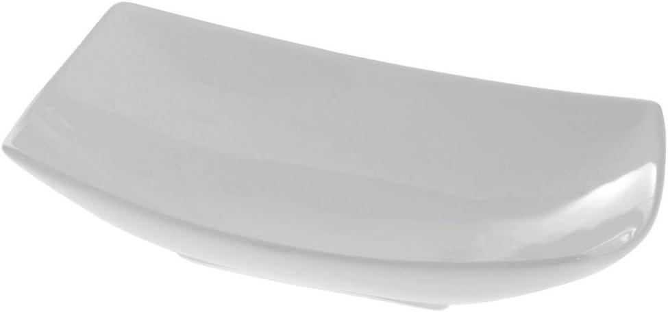 White Ceramic Oval Serving Bowl with Classic Rim, 37 oz