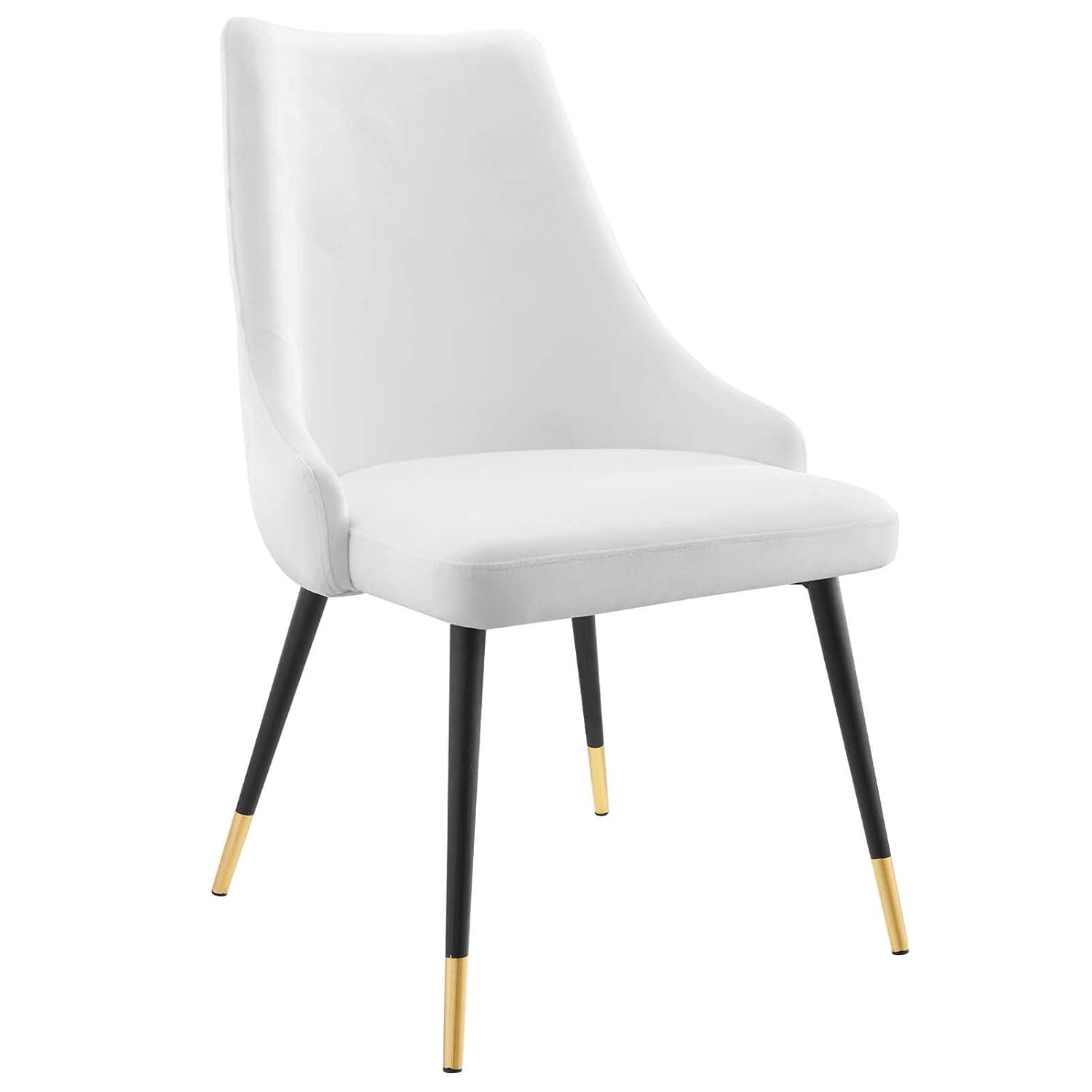 Modway Adorn 17.5" Tufted Performance Velvet Dining Side Chair in White
