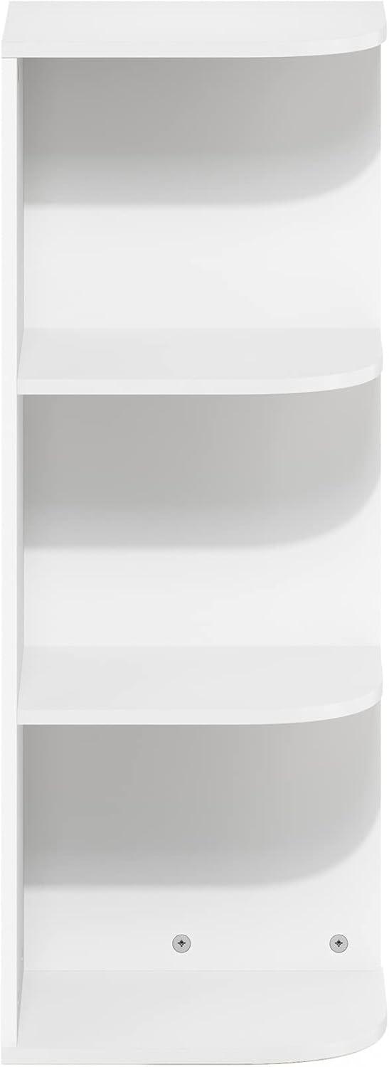 Furinno Pasir 3-Tier Corner Open Shelf Bookcase, White