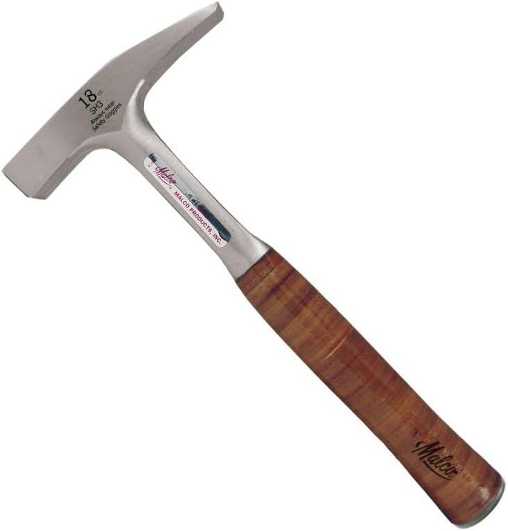 1Pack Malco SH3 Setting Hammer, 18 Oz, Steel, Leather Grip