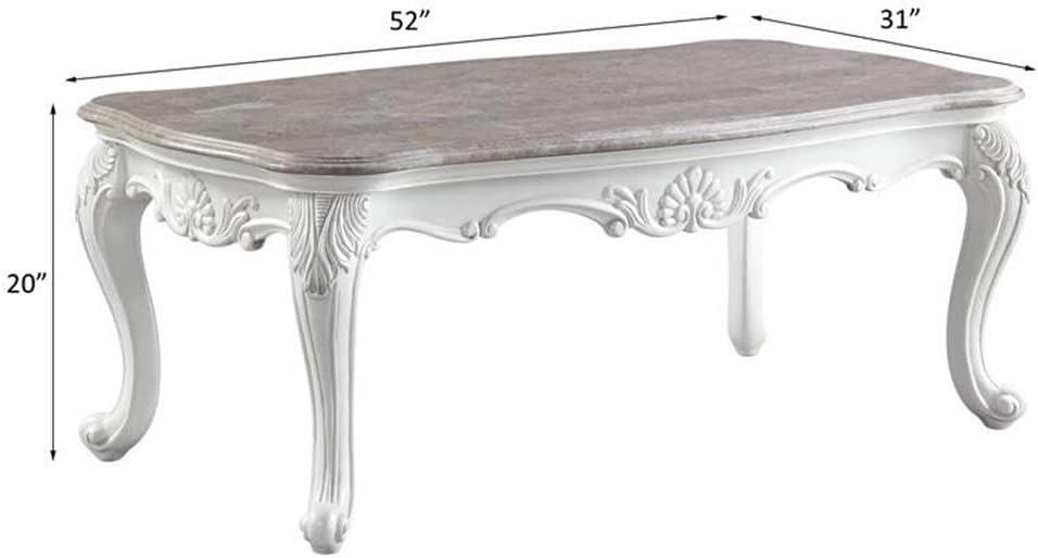 ACME Ciddrenar Coffee Table in Beige and White