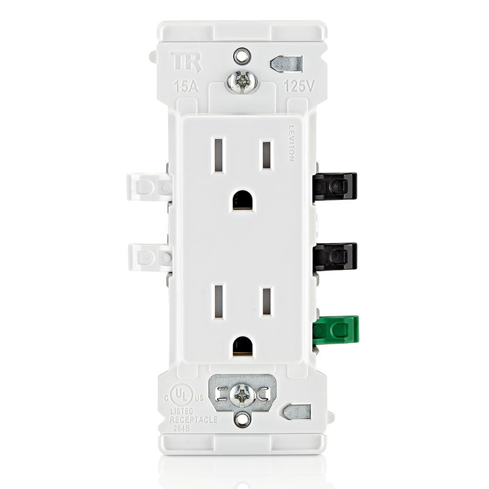 Leviton  Decora Edge 15A, 125 V Tamper Resistant Outlet 5-15 R, White