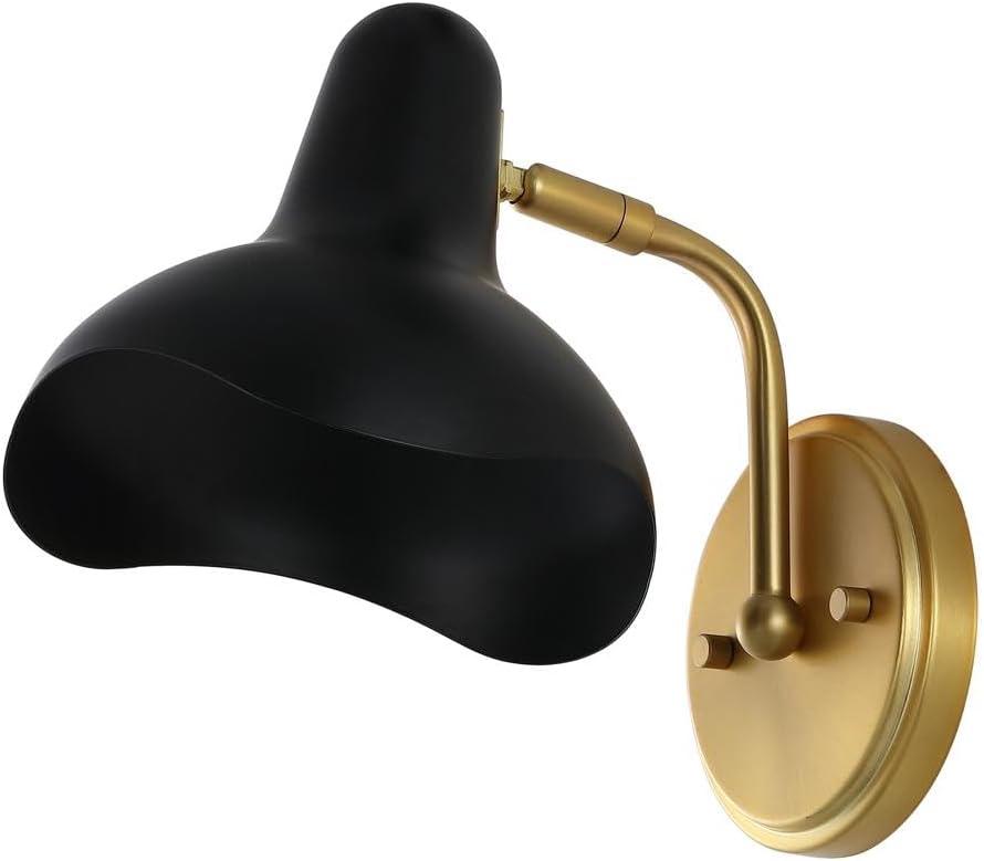 Norrix 10" Wall Sconce (Set of 2) - SCN4107 - Black/Brass - Safavieh