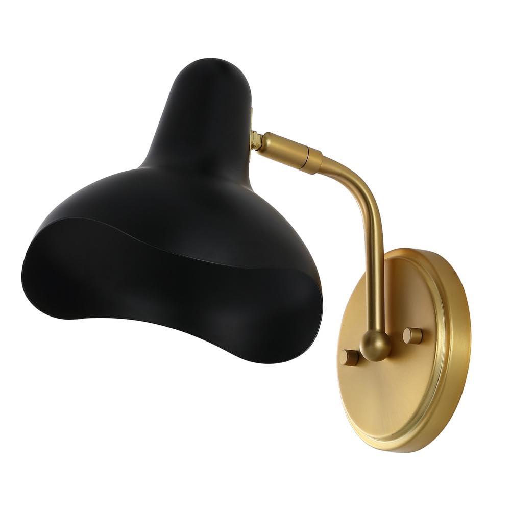 Norrix 10" Wall Sconce (Set of 2) - SCN4107 - Black/Brass - Safavieh