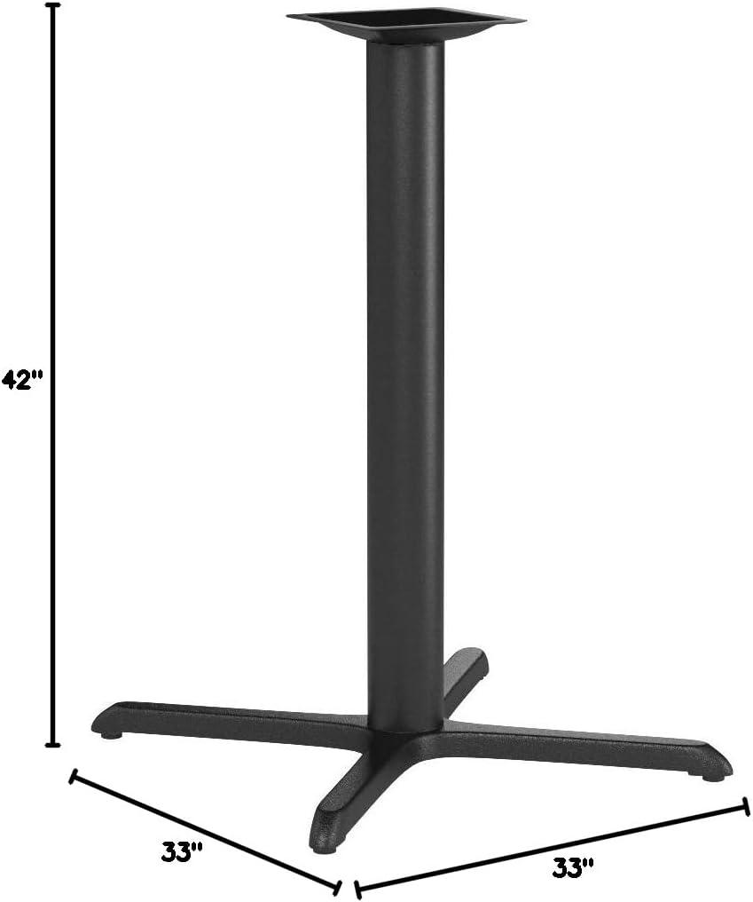 Flash Furniture Beverly 22" x 22" Restaurant Table X-Base with 3" Dia. Bar Height Column
