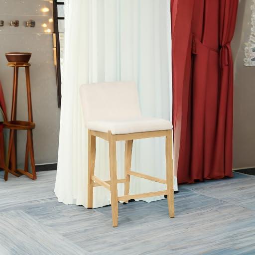 Nathan James Upholstered Wooden Stool