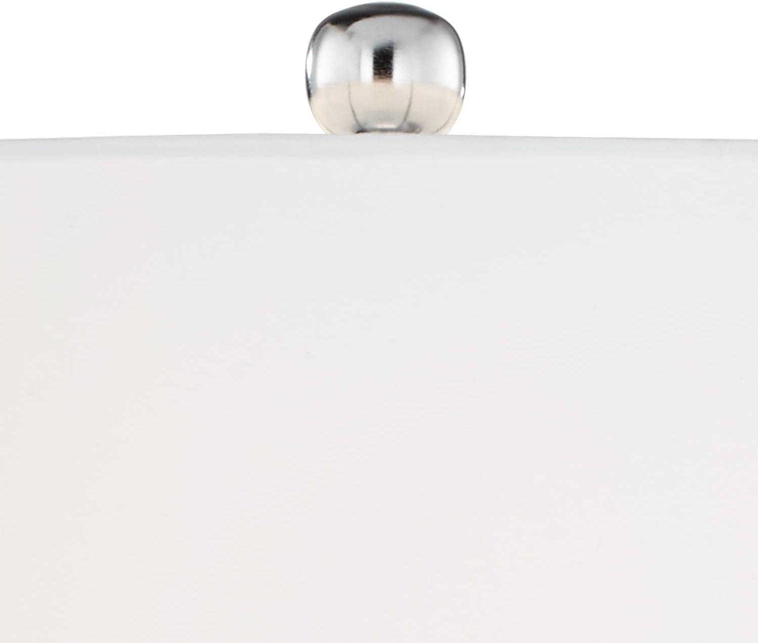 Vienna Full Spectrum Julian Traditional Table Lamp 25" High Clear Twisted Crystal Glass Column White Drum Shade for Bedroom Living Room Bedside Office