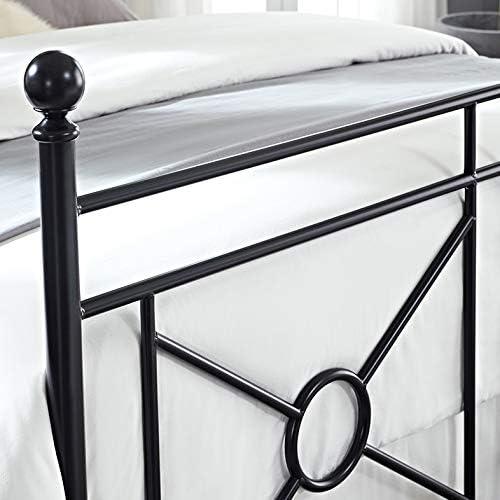 Crosley Furniture Montgomery Metal Frame Queen Poster Bed in Black Powder Coat