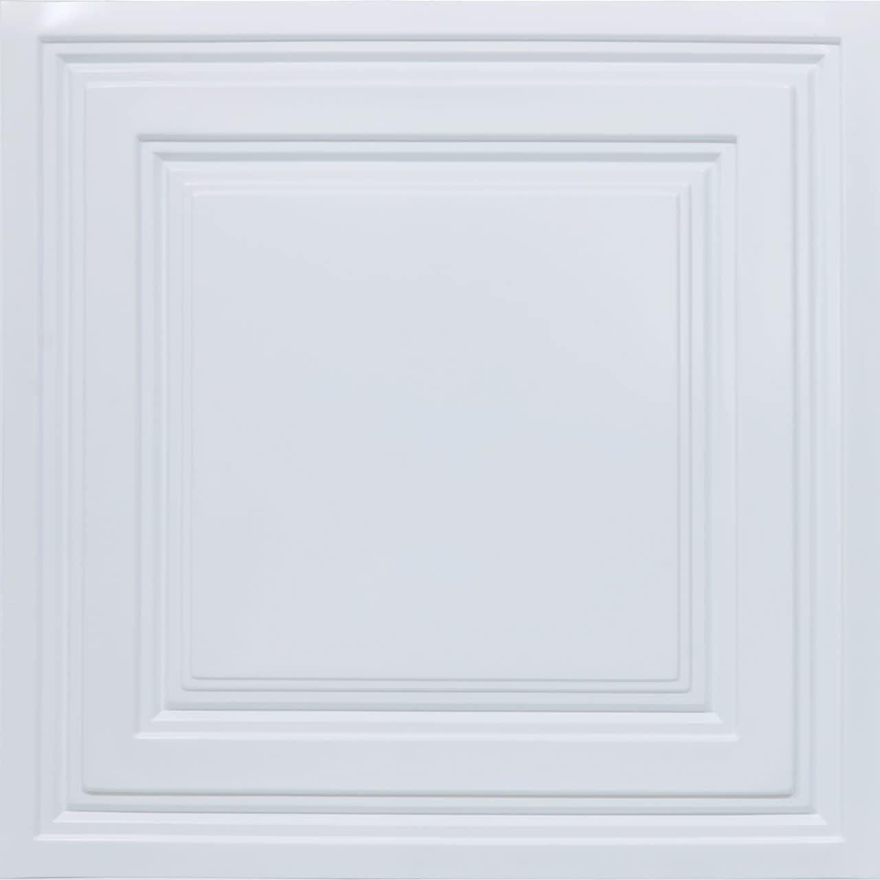 232-Economy 2 ft. x 2 ft. PVC Lay-in Ceiling Tile in Plain White (40 Sq.ft / Pack) - 10 Pieces