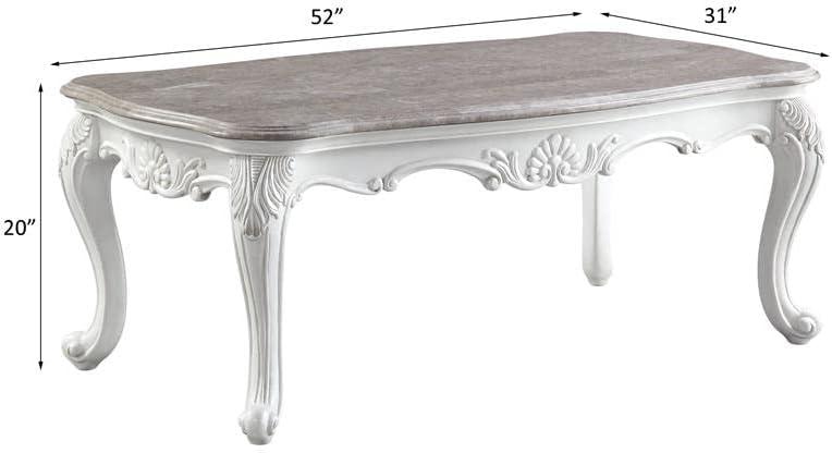 ACME Ciddrenar Coffee Table in Beige and White