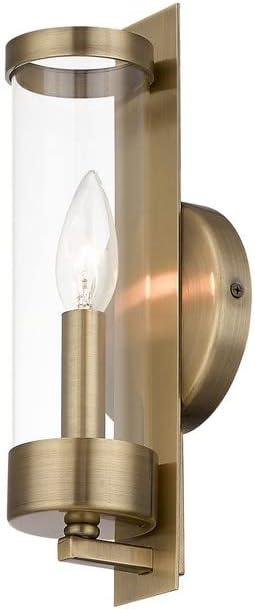 Modern Elegance 1-Light Polished Brass Sconce with Clear Glass