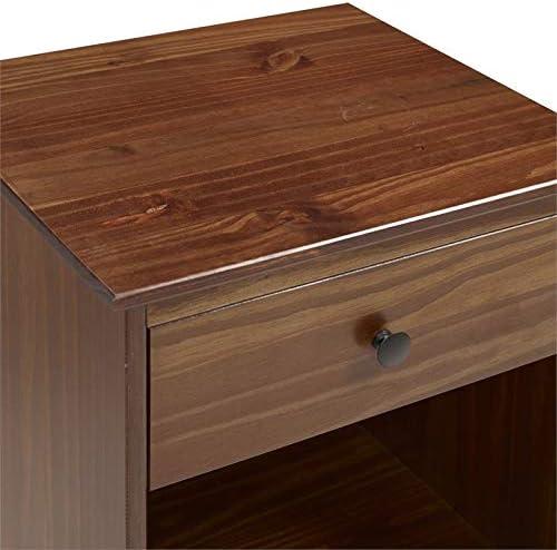 Walker Edison 1 Drawer Solid Wood Nightstand in Walnut