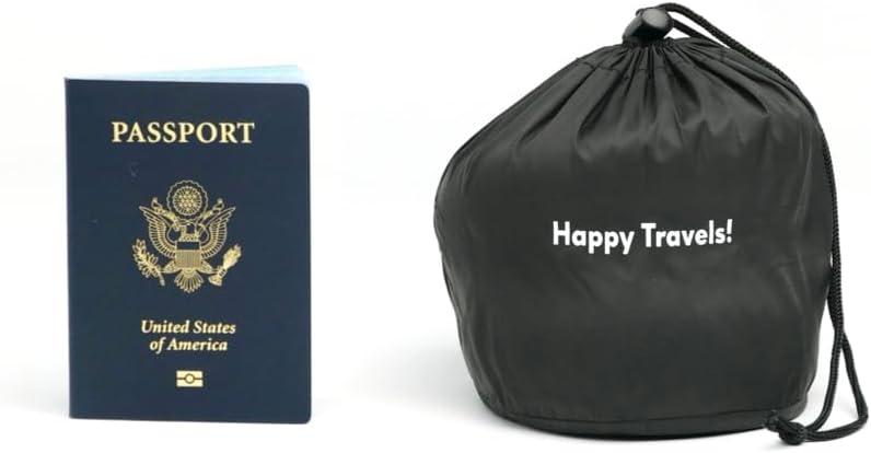 C CUSHION LAB Travel Pillow, Award-Winning Patented Ergonomic Design for Chin & Neck Support Memory Foam Neck Pillow, Compact Airplane Pillow for Traveling, Flight, Car (Navy, Medium)