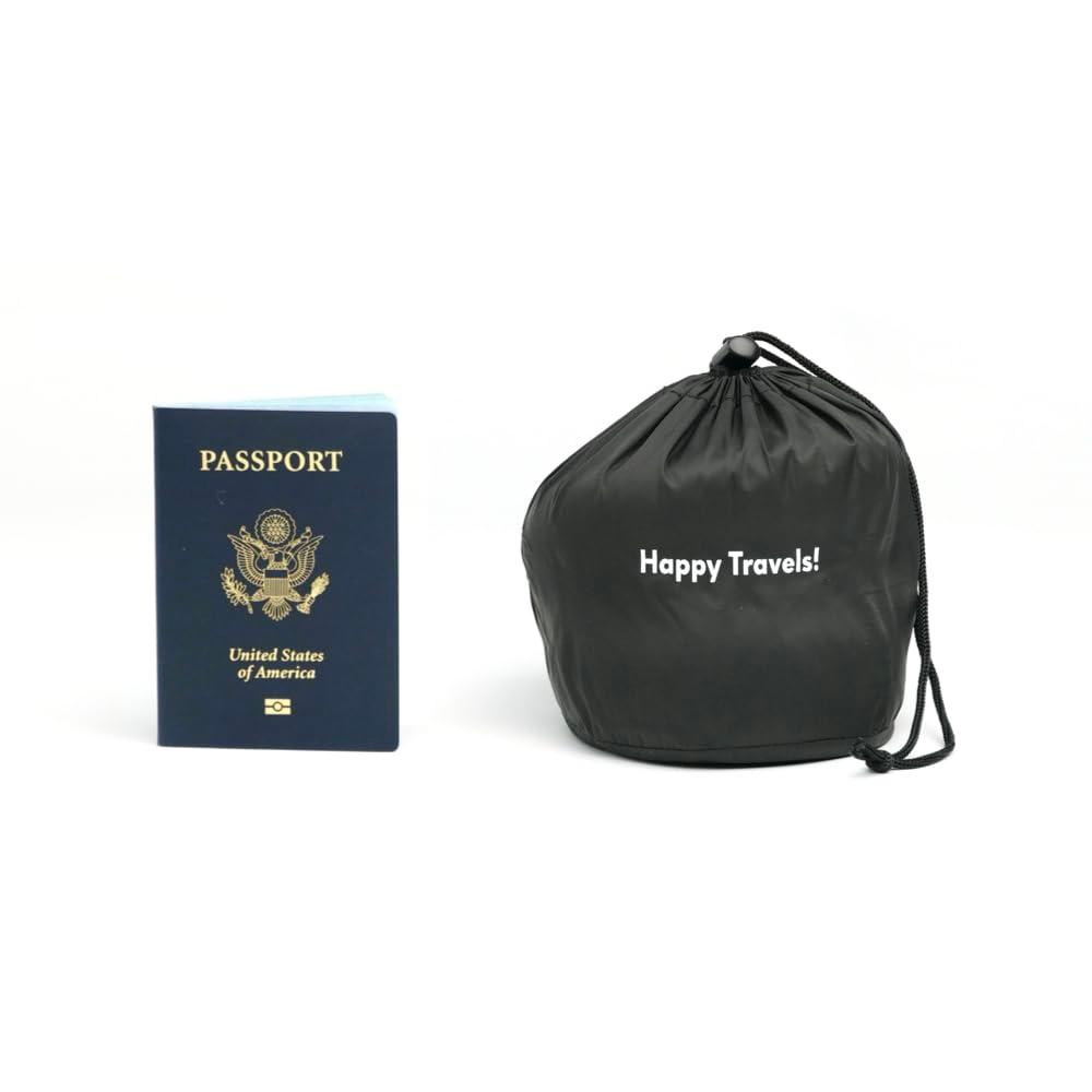 C CUSHION LAB Travel Pillow, Award-Winning Patented Ergonomic Design for Chin & Neck Support Memory Foam Neck Pillow, Compact Airplane Pillow for Traveling, Flight, Car (Navy, Medium)