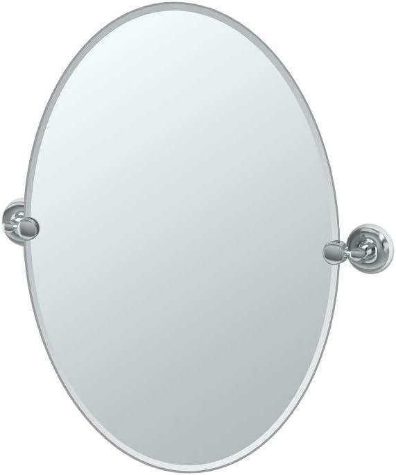 Designer II Frameless Oval Bathroom Vanity Mirror | Pivoting and Beveled Mirror