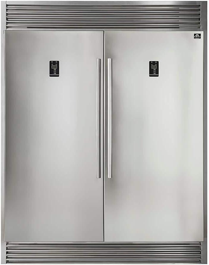 Forno Rizzuto 56-Inch Convertible Refrigerator/Freezer Set, 27.6 cu.ft Total Capacity, Decorative Grill, ENERGY STAR Certified