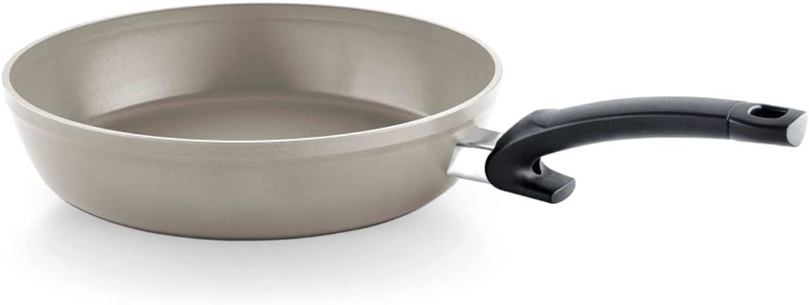11" Gray Aluminum Ceramic Non-Stick Fry Pan with Ergonomic Handle