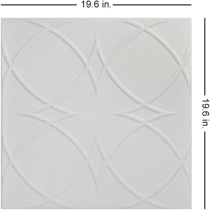 Circles and Stars 1.6 ft. x 1.6 ft. Polystyrene Glue-up Ceiling Tile (Set of 48)