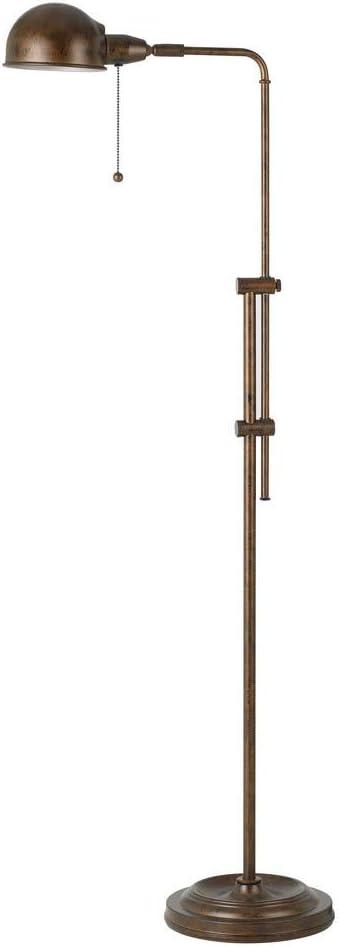 Cal Lighting Croby 10" Adjustable Transitional Metal Floor Lamp in Brown