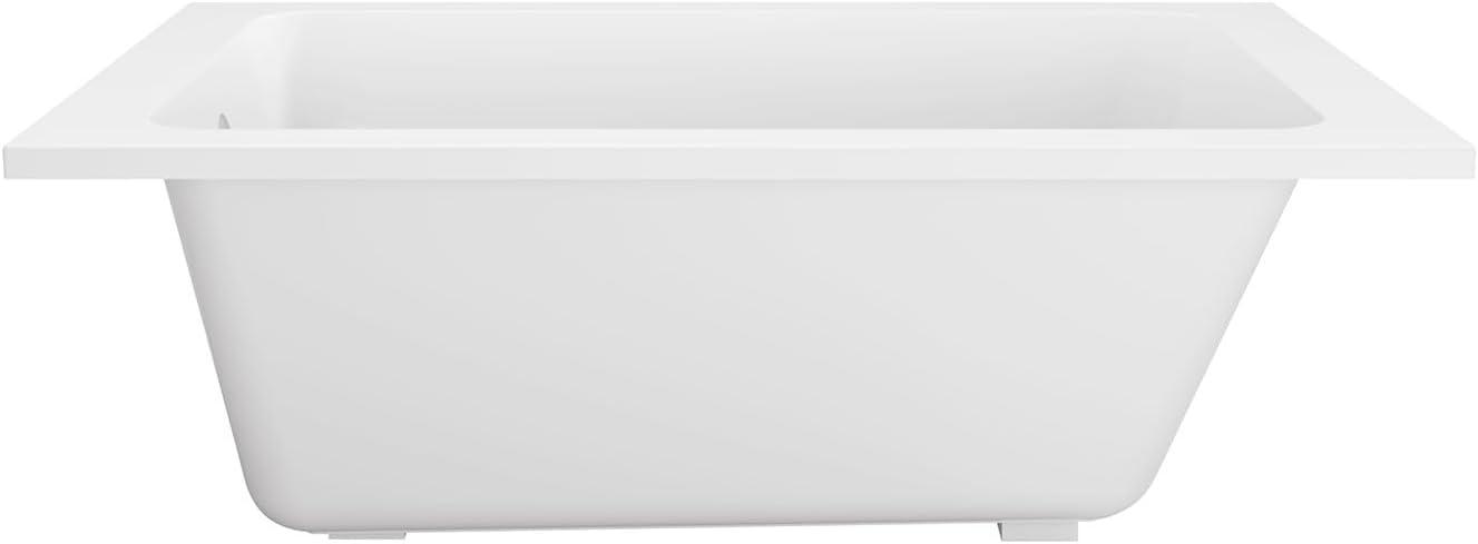 Kingston Brass Aqua Eden 54-Inch Acrylic Rectangular Drop-In Tub with Anti-Skid Surface