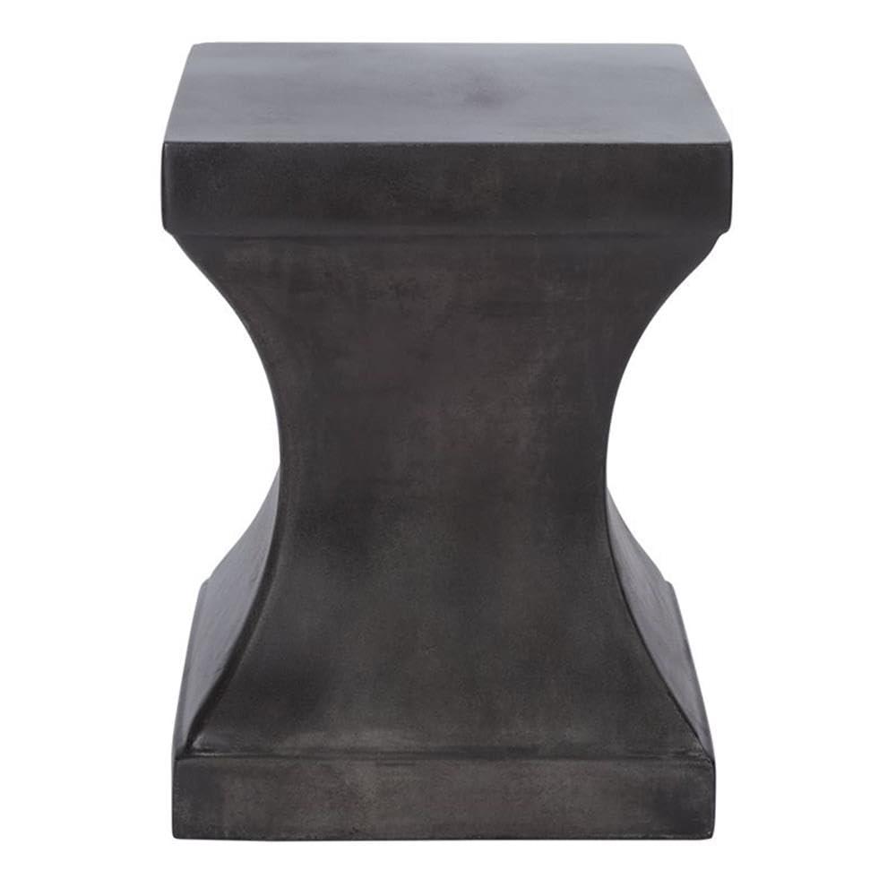 Curby Concrete Accent Stool - Black - Safavieh.
