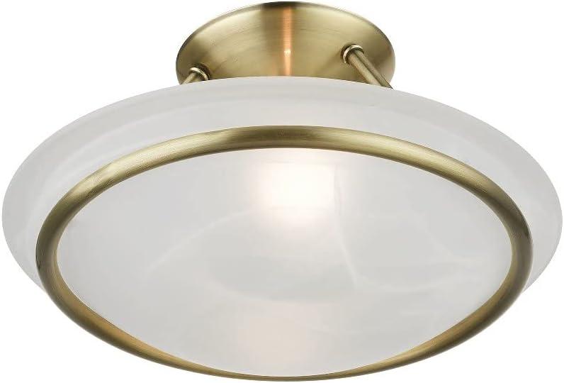 Livex Lighting Newburgh 2 - Light Semi-Flush Mount in Antique Brass