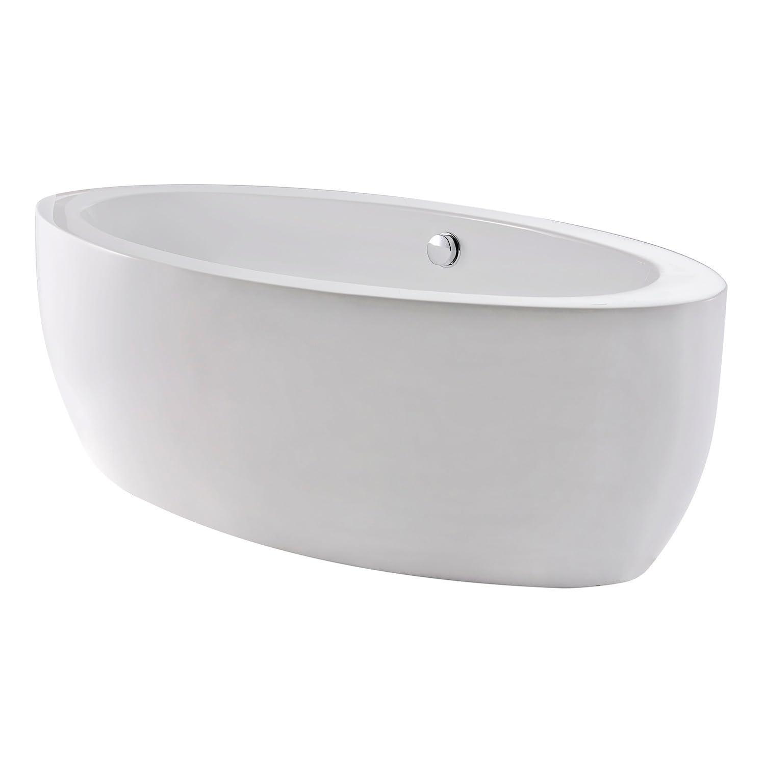 Kingston Brass Aqua Eden 72-Inch Acrylic Oval Double Ended Freestanding Tub with Drain