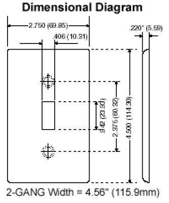 Leviton 2-Gang Plastic Toggle Switch Wall Plate, White