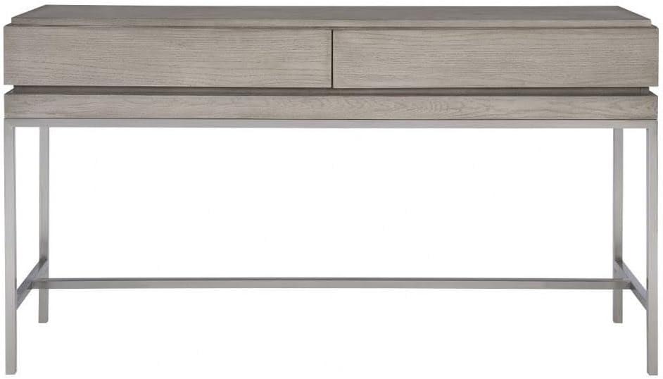 Uttermost Kamala Oak MDF and Stainless Steel Console Table in Mushroom Gray