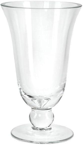 Serene Spaces Living Wazon Glass Urn Vase, Decorative Pedestal Bouquet Vase, Ideal as Floral Centerpieces at Wedding, Event, Party, Measures 6" Tall & 3.5" Diameter