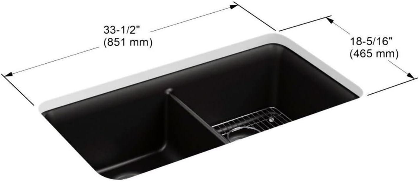 Cairn® 34" L x 18" W Under-Mount Double-Equal Kitchen Sink