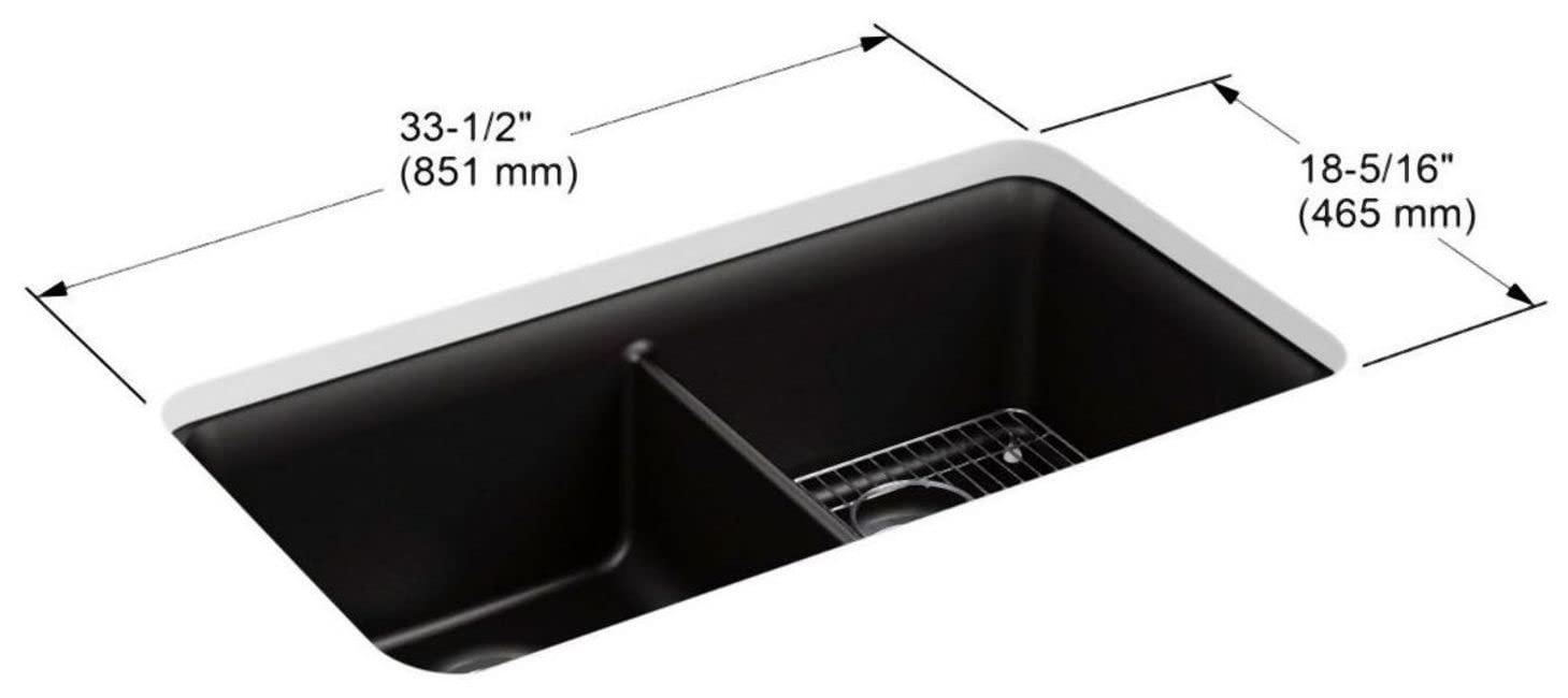 Cairn® 34" L x 18" W Under-Mount Double-Equal Kitchen Sink