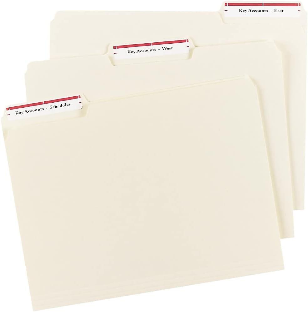 Avery File Folder Labels, 2/3" x 3-7/16", White/Red (5066)